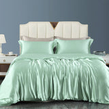 19 Momme 100% Pure Mulberry Silk Duvet Cover with Hidden Zipper Closure Pale Turquoise Twin (67"W x 87"L)
