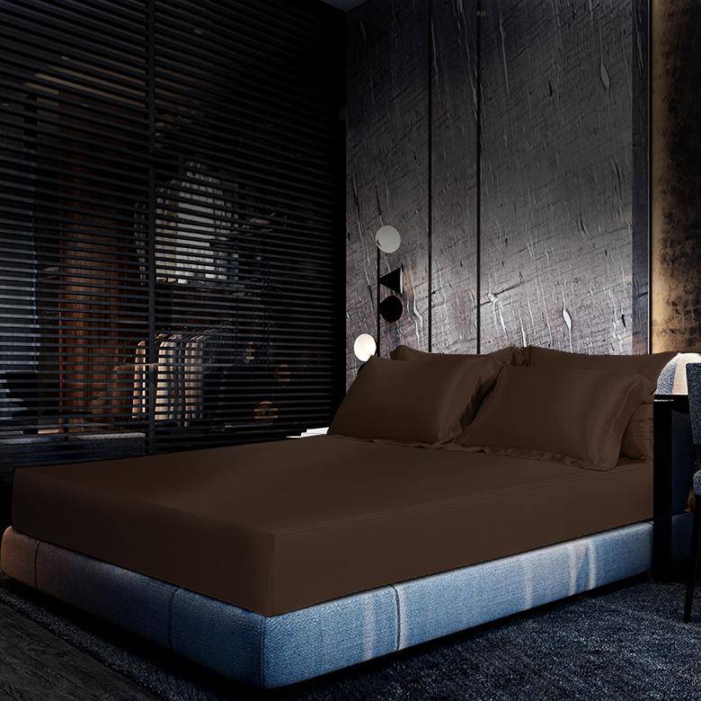 Luxury 100% Silk Bedding 19 Momme 1 Pcs Silk Fitted Sheet Black Twin (39"x75"+16")