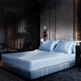 Luxury 100% Silk Bedding 19 Momme 1 Pcs Silk Fitted Sheet Light Blue Twin (39"x75"+16")
