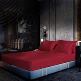 Luxury 100% Silk Bedding 19 Momme 3PCS Silk Fitted Sheet Set Claret Twin (39"x75"+16")