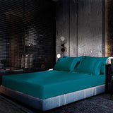 Luxury 100% Silk Bedding 19 Momme 3PCS Silk Fitted Sheet Set Dark Teal Twin (39"x75"+16")