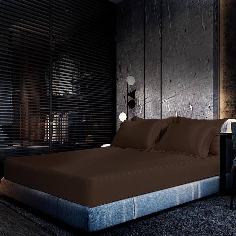 Luxury 100% Silk Bedding 19 Momme 3PCS Silk Fitted Sheet Set Black Twin (39"x75"+16")