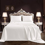 Luxury 100% Silk Bedding 19MM 4PCS Silk Bedding Set White Twin