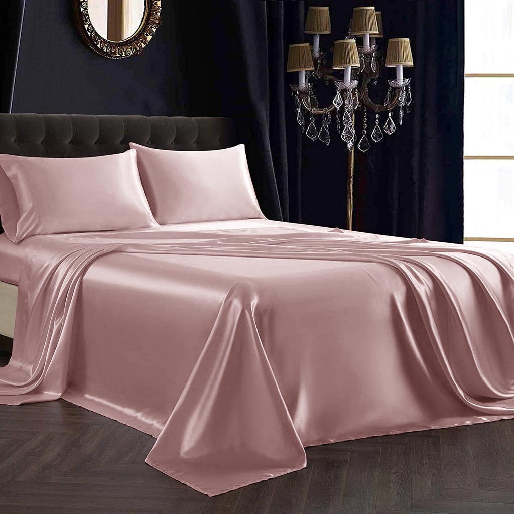 Luxury 100% Silk Bedding 19MM 4PCS Silk Bedding Set Black Twin