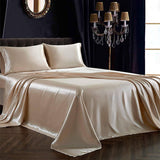 Luxury 100% Silk Bedding 19MM 4PCS Silk Bedding Set Champagne Twin