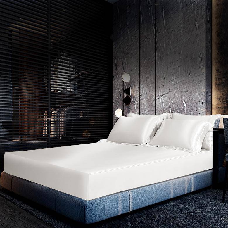 Luxury 100% Silk Bedding 22 Momme 1 Pcs Silk Fitted Sheet Ivory Twin (39"x75"+16")