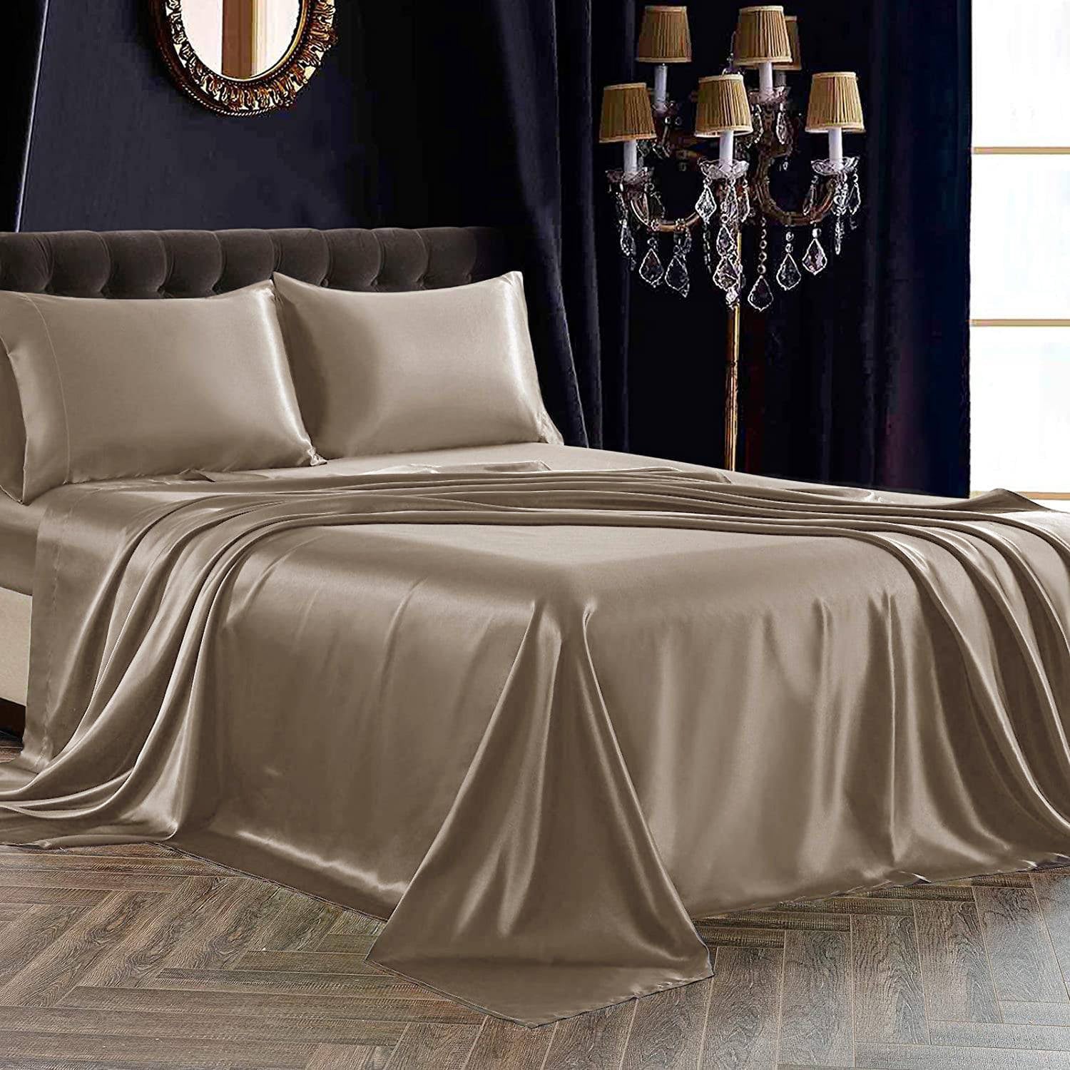 Luxury 100% Silk Bedding 22 Momme Mulberry 1 Pcs Silk Flat Sheet Dark Teal Twin (66"x96")