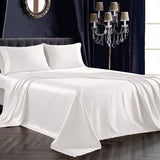 Luxury 100% Silk Bedding 22 Momme Mulberry 1 Pcs Silk Flat Sheet Ivory Twin (66"x96")