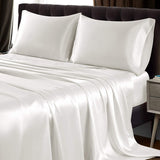 Luxury 100% Silk Sheet Set 19 Momme 3PCS Silk Flat Sheet Set Ivory Twin (66"x96")