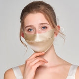 Luxury Silk Face Masks Sun Protection Mask Anti - UV Face Mask M Champagne