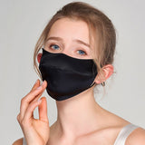 Luxury Silk Face Masks Sun Protection Mask Anti - UV Face Mask M Black