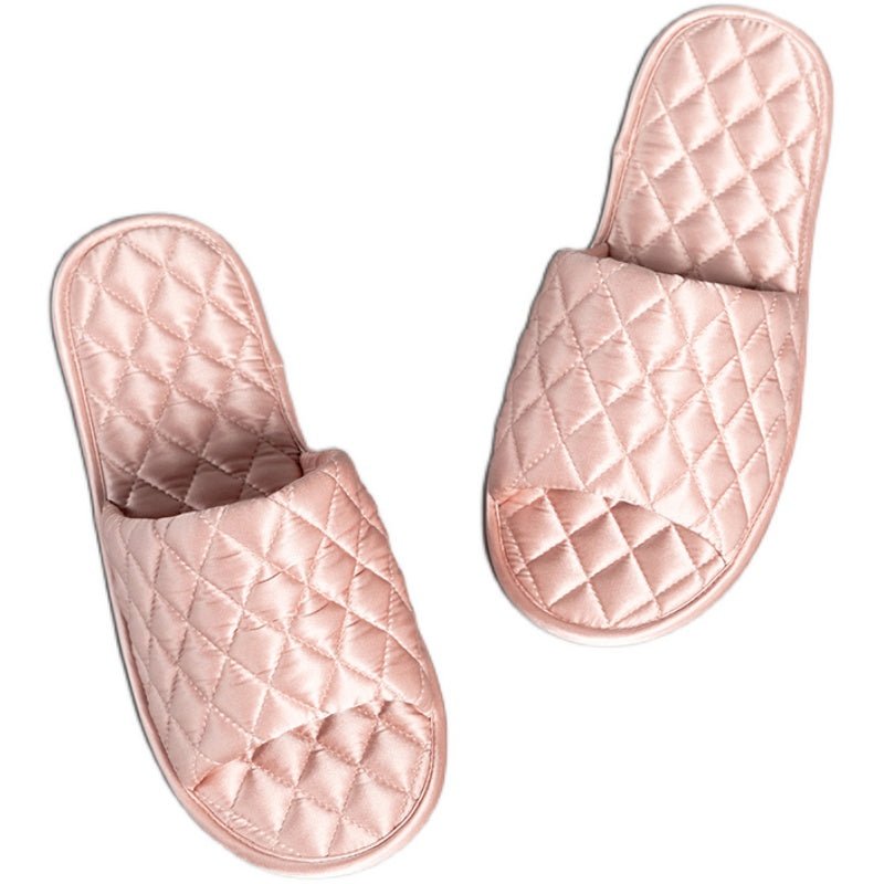 Luxury Silk Slippers For Women Soft home Slippers Travel Slippers Haze Blue M