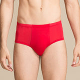Men Silk Briefs Comfortable Breathable Silk Triangle Boxer Red S