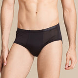 Men Silk Briefs Comfortable Breathable Silk Triangle Boxer Black S