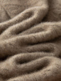 Mens Cable Knit Cashmere Sweater Crew Neck Ribbed Hem Soft Knit Gray XS