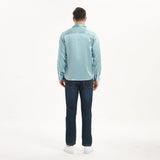 Mens Long Sleeves Silk Shirt Hidden Placket Silk Dress Shirts