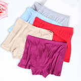 Silk Boxer Briefs Men Silk Knitted Underwear Comfy Silk Boxer Black S