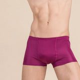 Silk Boxer Briefs Men Silk Knitted Underwear Comfy Silk Boxer Purple S