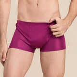 Silk Boxer Briefs Men Silk Knitted Underwear Comfy Silk Boxer Purple S
