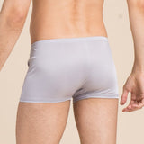 Silk Boxer Briefs Men Silk Knitted Underwear Comfy Silk Boxer Silver Gray S