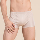 Silk Boxer Briefs Men Silk Knitted Underwear Comfy Silk Boxer Beige S