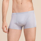 Silk Boxer Briefs Men Silk Knitted Underwear Comfy Silk Boxer Silver Gray S