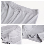 Silk Boxer Briefs Men Silk Knitted Underwear Comfy Silk Boxer Silver Gray S