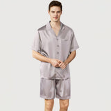 Men's Short Silk Pajama Set Real Pure Silk Pajamas