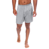 Mens Silk Pajama Shorts Pants Luxury 100% Pure Silk Boxers Silver Gray XS