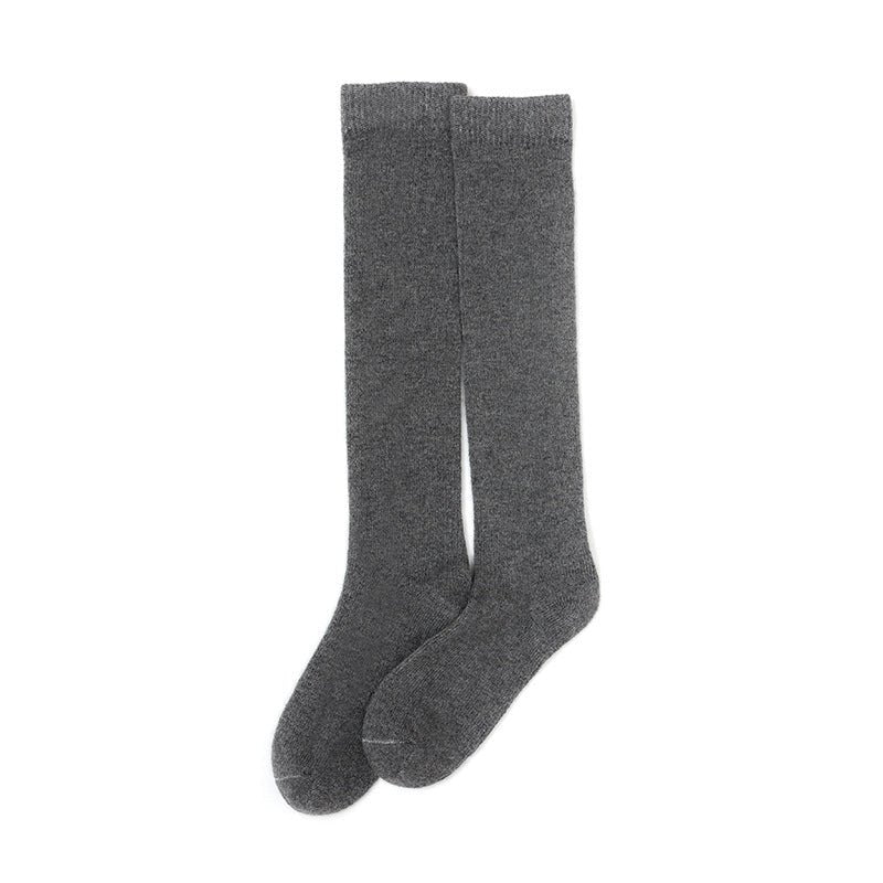 Mid Calf Cashmere Socks Lightweight Cashmere Crew Socks Cashmere Knit Socks Gray M