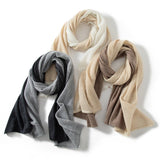 Cashmere Mesh Panel Scarf Cut - out Long Cashmere Shawl and Wraps Dark Gray XL