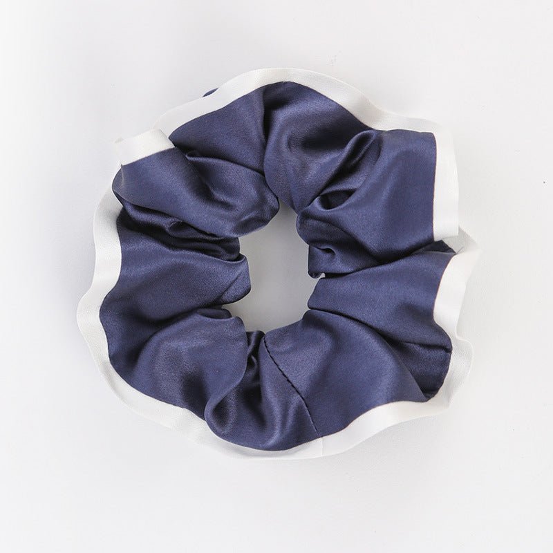 Muberry Silk Hair Scrunchies For Women Navy Blue M