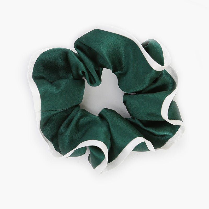 Muberry Silk Hair Scrunchies For Women Dark Green M