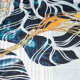 Womens Long Silk Kimono Abstract Leaf Print Kimono Silk Ladies Silk Robe Gray One size fits most