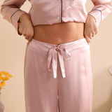 Women Silk Pjs Long Sleeves Luxury Silk Pajamas Set Claret XS