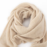 Open Knit Cashmere Cape Shawl Cashmere Triangle Scarf Cashmere Bandana Beige L
