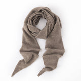 Open Knit Cashmere Cape Shawl Cashmere Triangle Scarf Cashmere Bandana Taupe L
