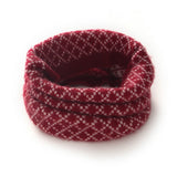 Womens Thick Cashmere Fair Isle Knit Infinity Scarf Neck Gaiter Claret M