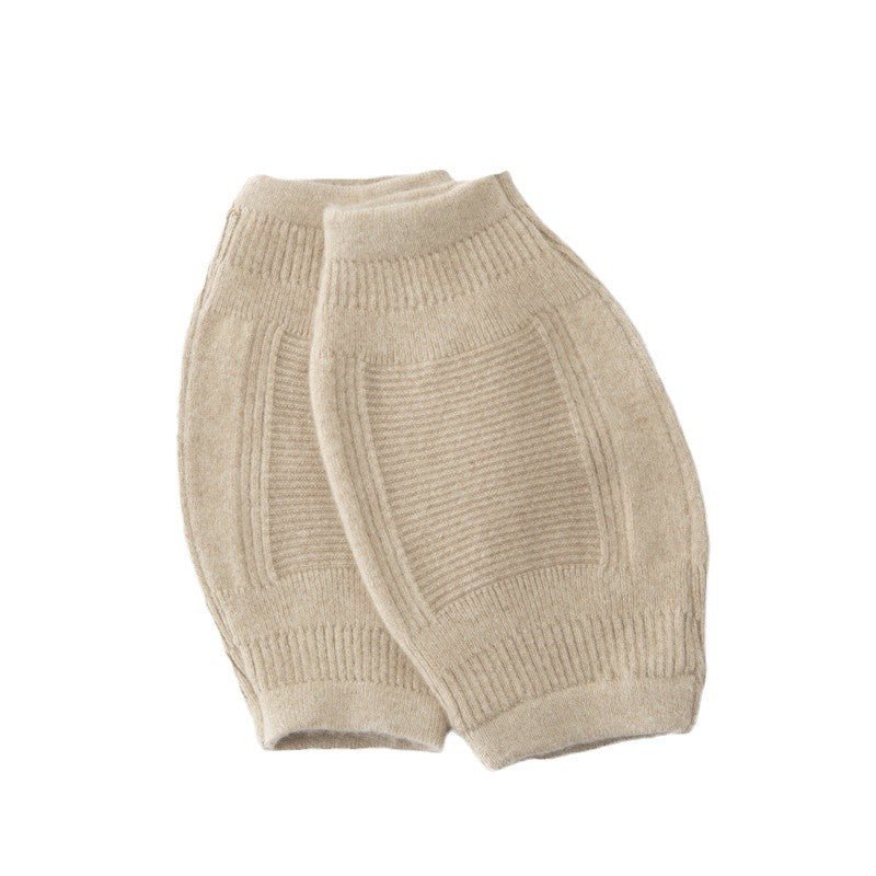 Premium Cashmere Knit Knee Warmers Cashmere Knee Sleeve Wraps Beige M