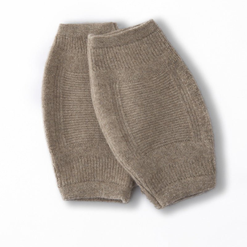 Premium Cashmere Knit Knee Warmers Cashmere Knee Sleeve Wraps Taupe M
