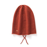 Soft Cashmere Hooded Beanie With Tie Cashmere Double - layered Ski Cap Orange M