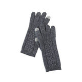 Pure Cashmere Gloves For Women Soft Cashmere Cable Knit Touch Screen Dark Gray M