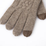 Pure Cashmere Gloves For Women Soft Cashmere Cable Knit Touch Screen Taupe M
