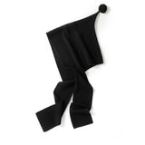 Pure Cashmere Hooded Scarf with Pom Soft Cashmere Hooded Wrap Scarf Black M