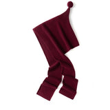 Pure Cashmere Hooded Scarf with Pom Soft Cashmere Hooded Wrap Scarf Angora Red M
