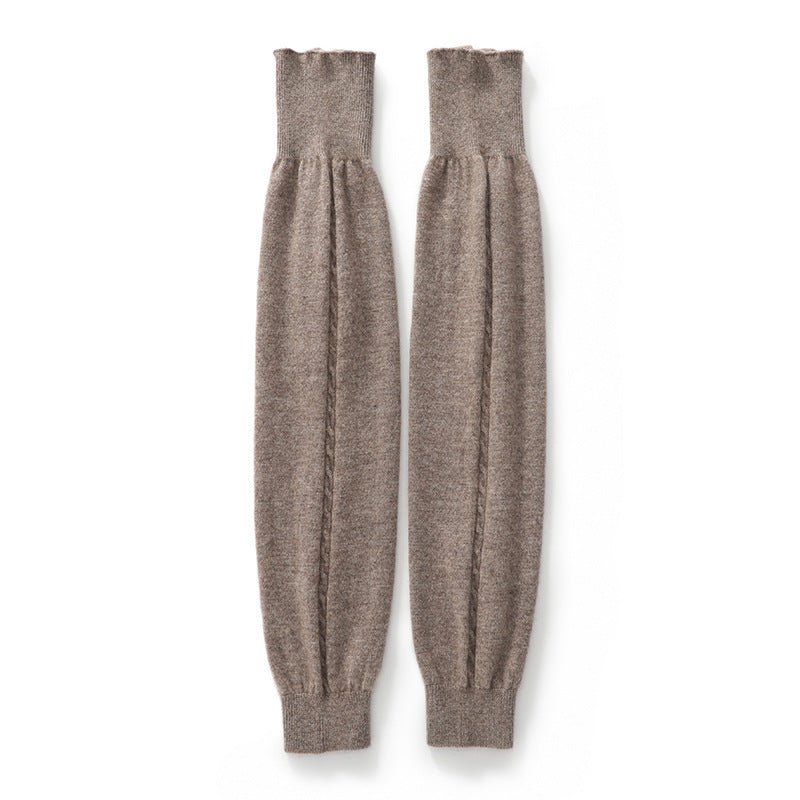 Unisex Soft Pure Cashmere Leg Warmers Knee Warmer Ultimate Comfort Taupe M