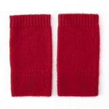 Pure Cashmere Knit Fingerless Gloves Cashmere Wrist Warmers Cashmere Mitts Red M