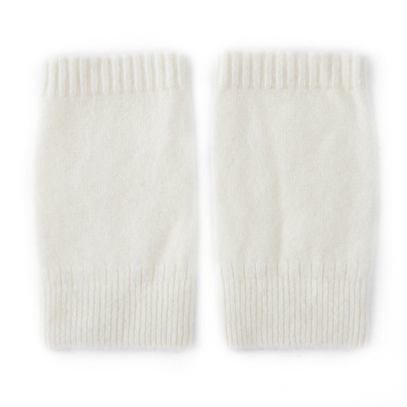 Pure Cashmere Knit Fingerless Gloves Cashmere Wrist Warmers Cashmere Mitts Ivory M