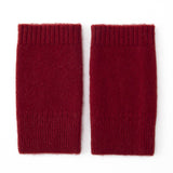 Pure Cashmere Knit Fingerless Gloves Cashmere Wrist Warmers Cashmere Mitts Claret M