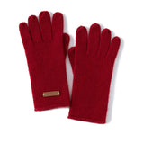 Pure Cashmere Knit Gloves Curl Edge Refined Cashmere Warm Gloves Claret M